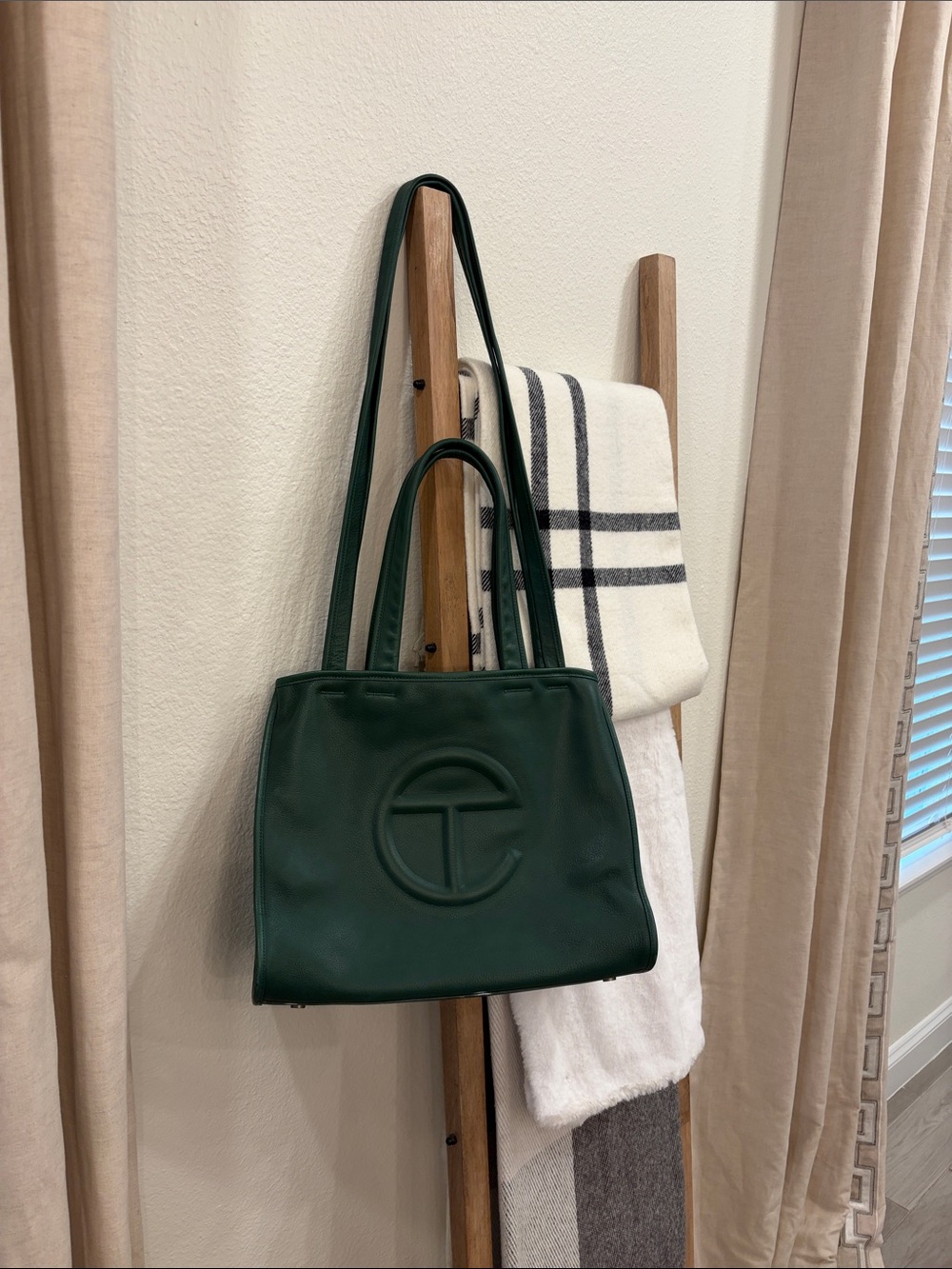 TELFAR Large Carry Bag - Forest - 100% cow hide - Authentic - pebble leather